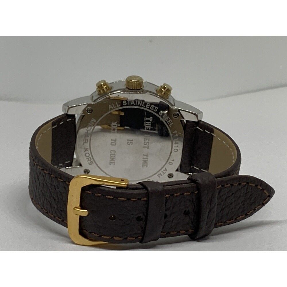Michael Kors Jet Set MK5057 Womens Brown Leather Analog Dial Quartz Watch WFH190 - Picture 9 of 10